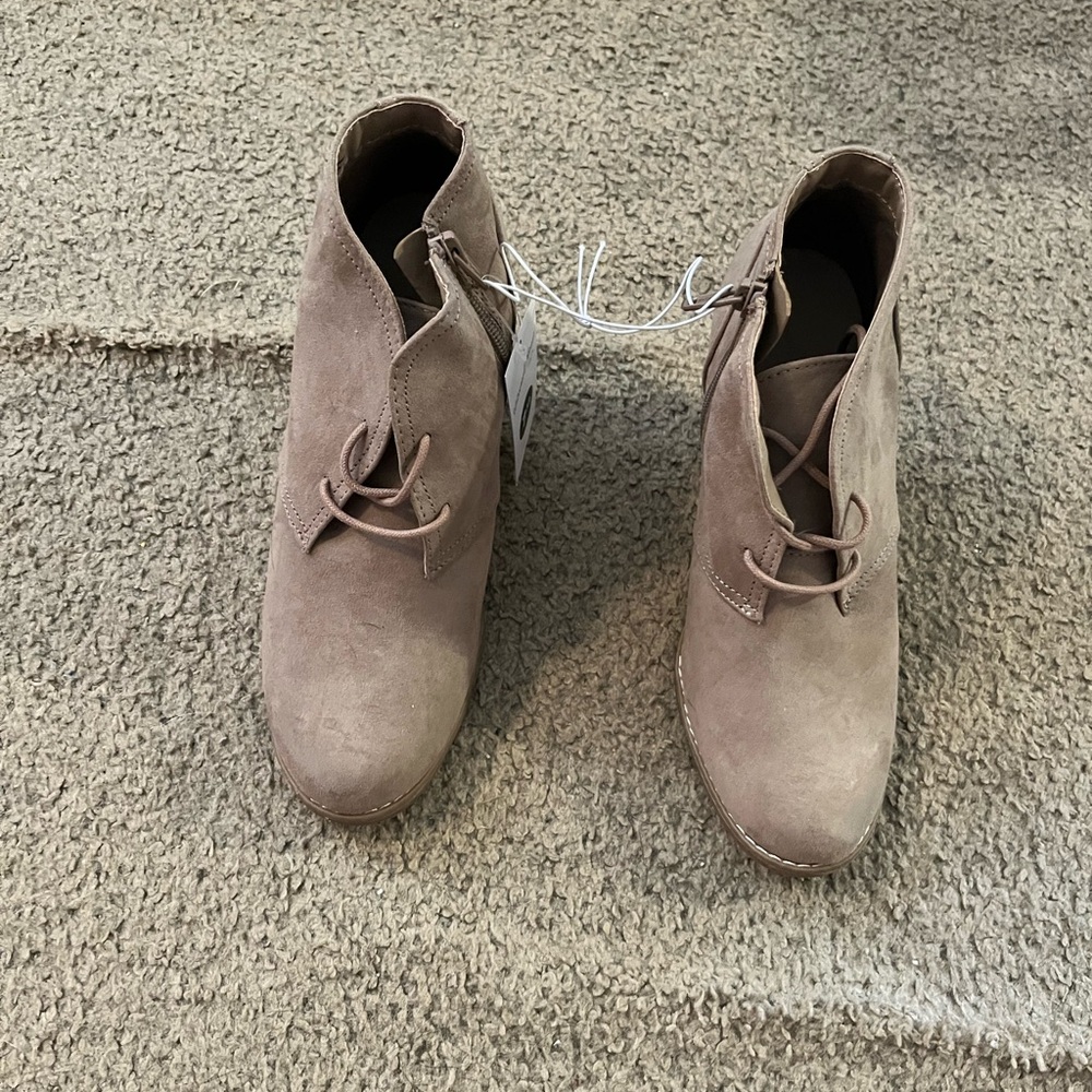 Taupe Wedge Boots. Size 7.5. New with Tags.